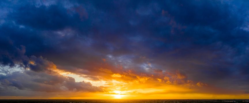 Golden Sun sky #1 — real panoramic sky for replacement