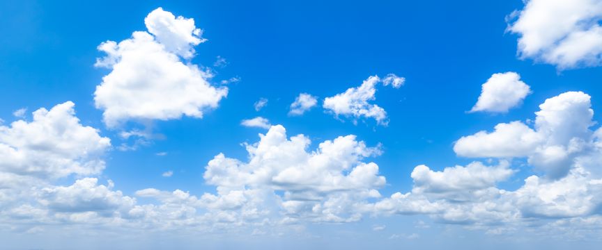 Puffy Cloud Blue Skies sky #4 — real panoramic sky for replacement