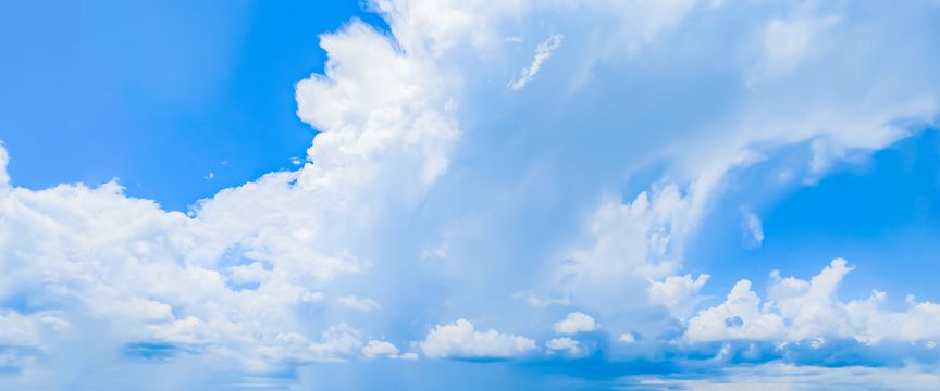Puffy Cloud Blue Skies sky #7 — real panoramic sky for replacement