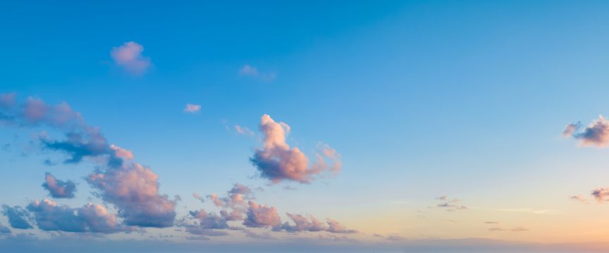 Puffy Cloud Sunrise sky #2 — real panoramic sky for replacement