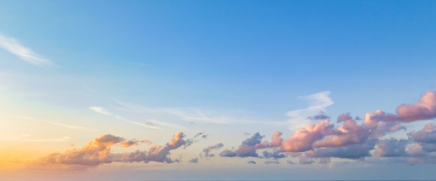 Puffy Cloud Sunrise sky #3 — real panoramic sky for replacement