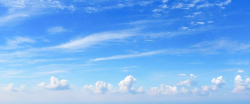 Wispy Cloud Blue Skies sky #8 — real panoramic sky for replacement