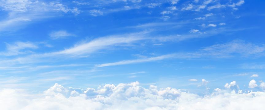 Wispy Cloud Blue Skies sky #9 — real panoramic sky for replacement