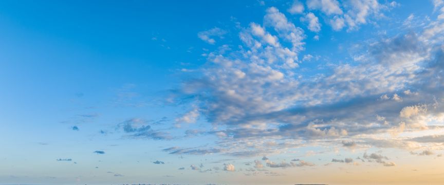 Wispy Cloud Sunrise sky #3 — real panoramic sky for replacement