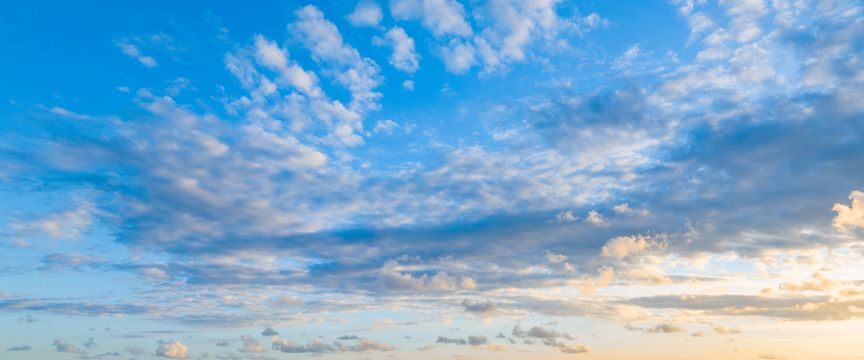 Wispy Cloud Sunrise sky #4 — real panoramic sky for replacement